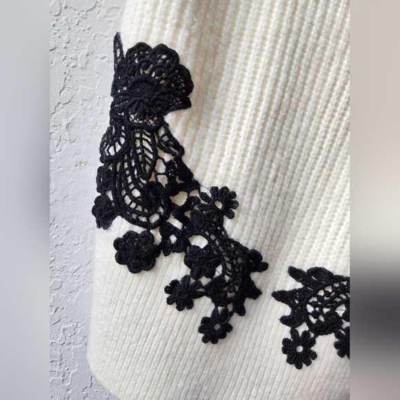 Express Lace Tank Top Knit Wool Blend Sweater Blouse Size Small - Picture 4 of 10